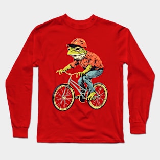 Funny Frog On A Bike Long Sleeve T-Shirt